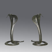 Rearing Cobras - Art Deco Bronze Snakes - Hickmet Fine Arts 