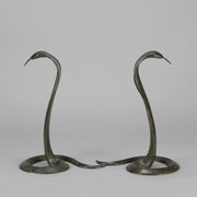 Rearing Cobras - Art Deco Bronze Snakes - Hickmet Fine Arts 