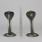 Rearing Cobras - Art Deco Bronze Snakes - Hickmet Fine Arts 