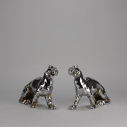 Chromed Bronze Panthers - Art Deco Bookends - Hickmet Fine Arts 
