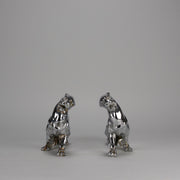 Chromed Bronze Panthers - Art Deco Bookends - Hickmet Fine Arts 