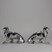 Chromed Bronze Panthers - Art Deco Bookends - Hickmet Fine Arts 