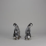 Chromed Bronze Panthers - Art Deco Bookends - Hickmet Fine Arts 
