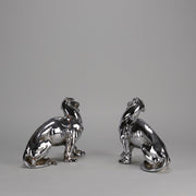 Chromed Bronze Panthers - Art Deco Bookends - Hickmet Fine Arts 