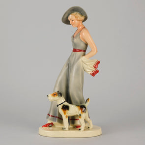 Art Deco Woman and Dog