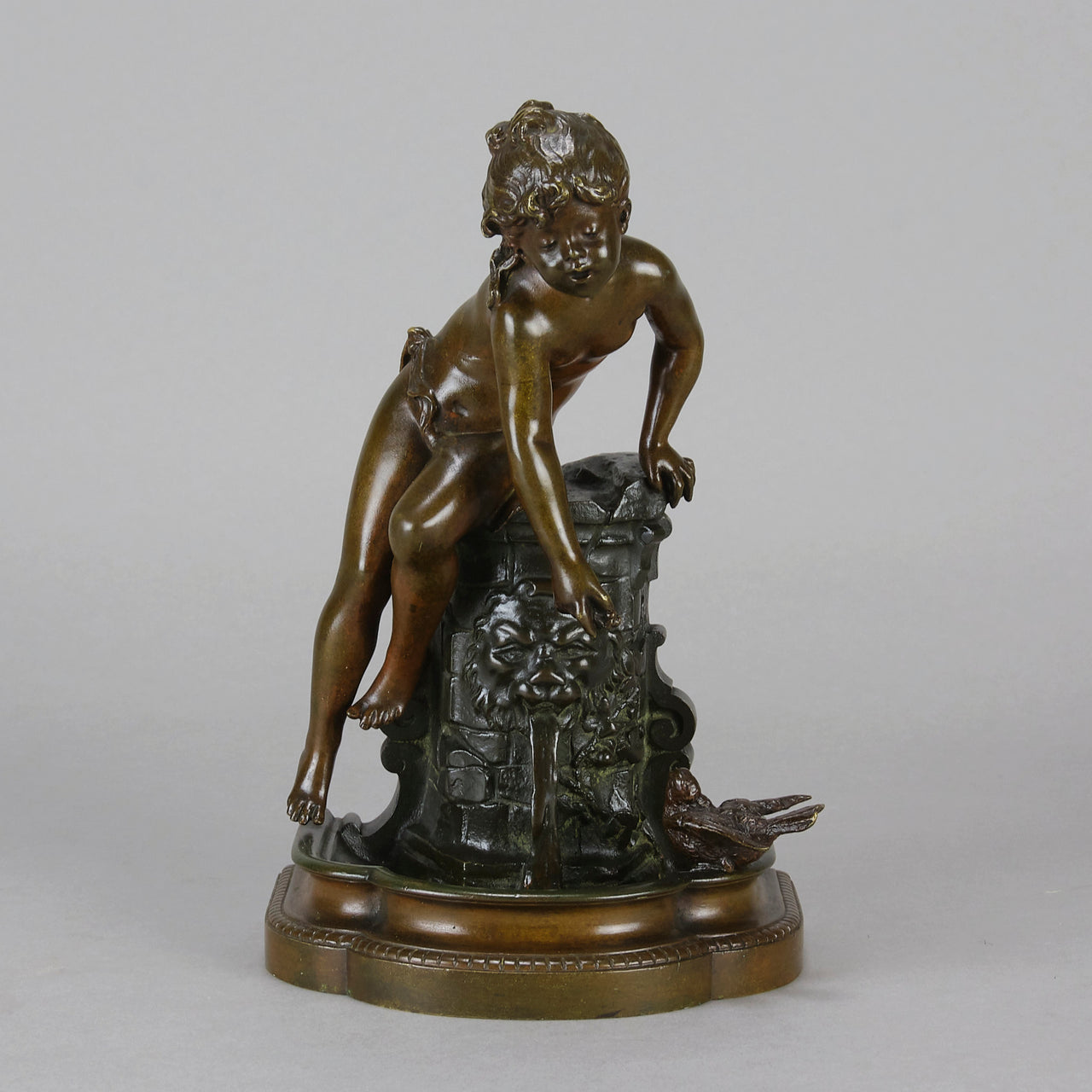 Child at a Well - Auguste Moreau Bronze - Hickmet Fine Arts