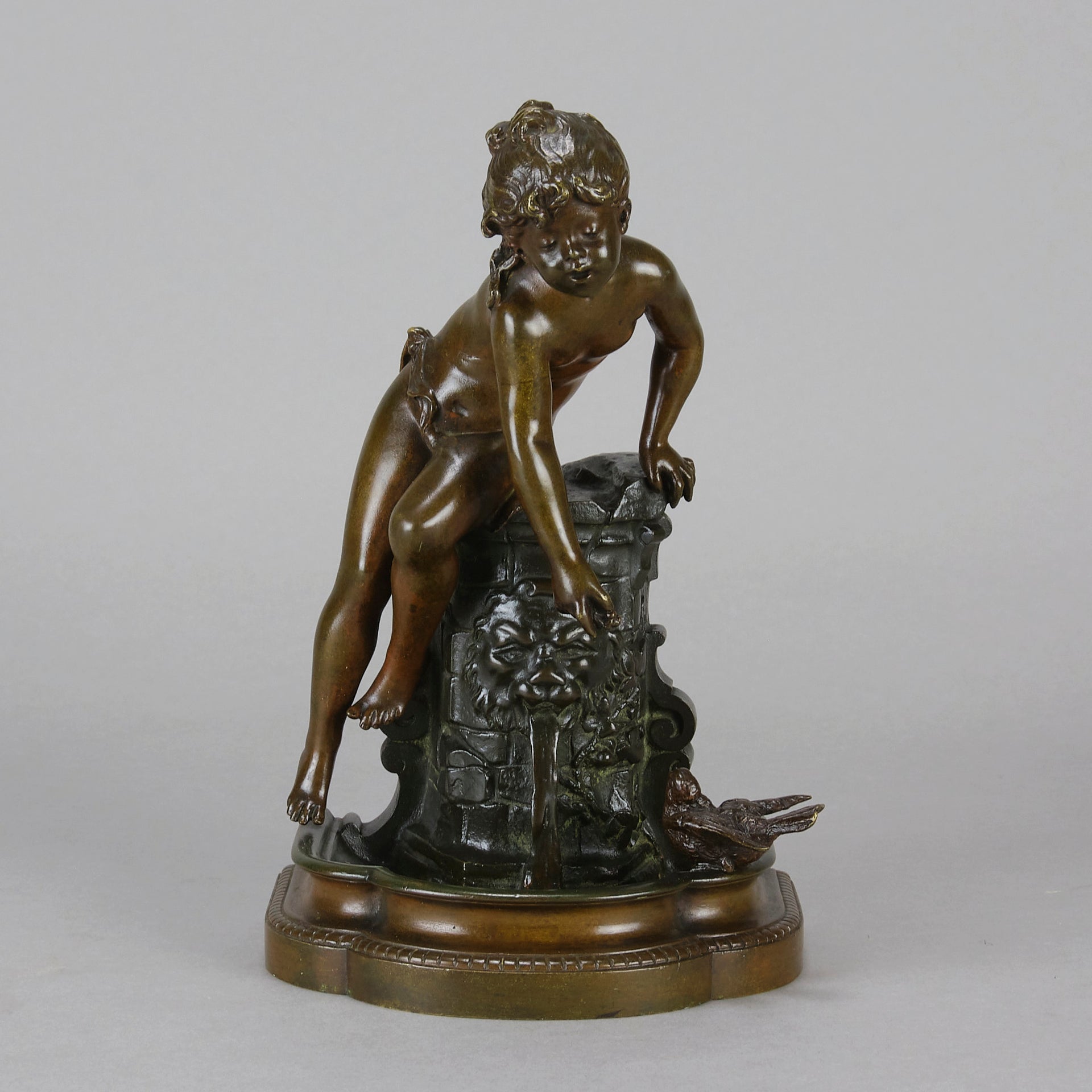 Child at a Well - Auguste Moreau Bronze - Hickmet Fine Arts