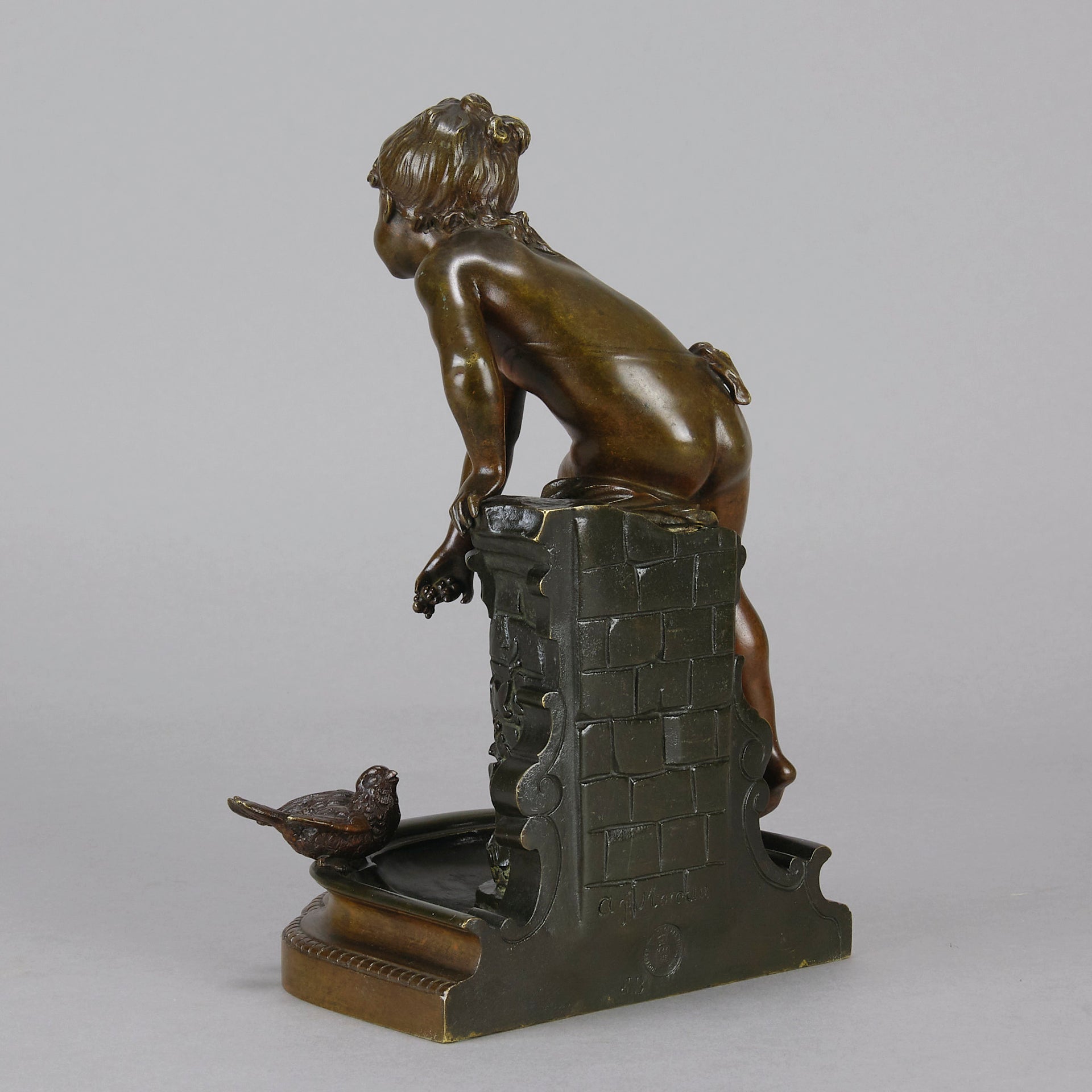 Child at a Well - Auguste Moreau Bronze - Hickmet Fine Arts