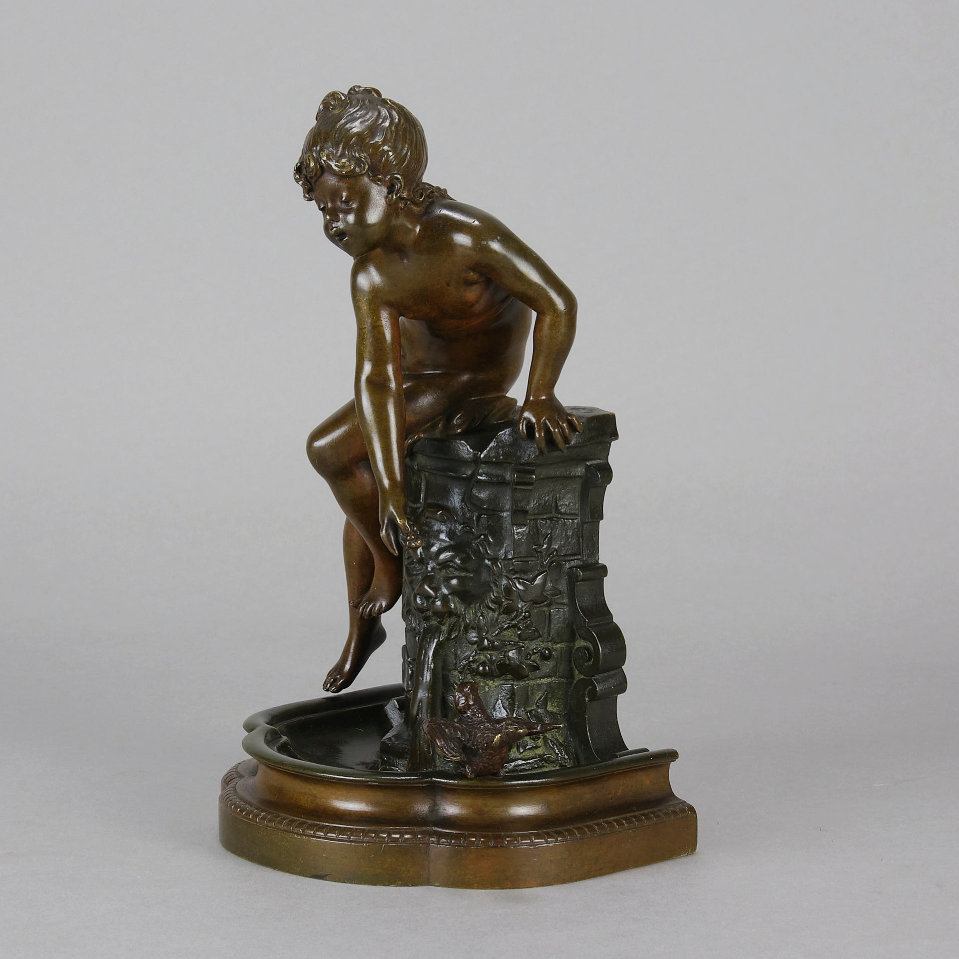 Child at a Well - Auguste Moreau Bronze - Hickmet Fine Arts