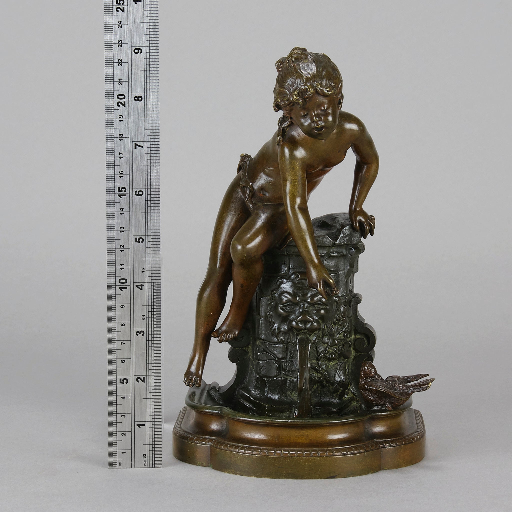 Child at a Well - Auguste Moreau Bronze - Hickmet Fine Arts