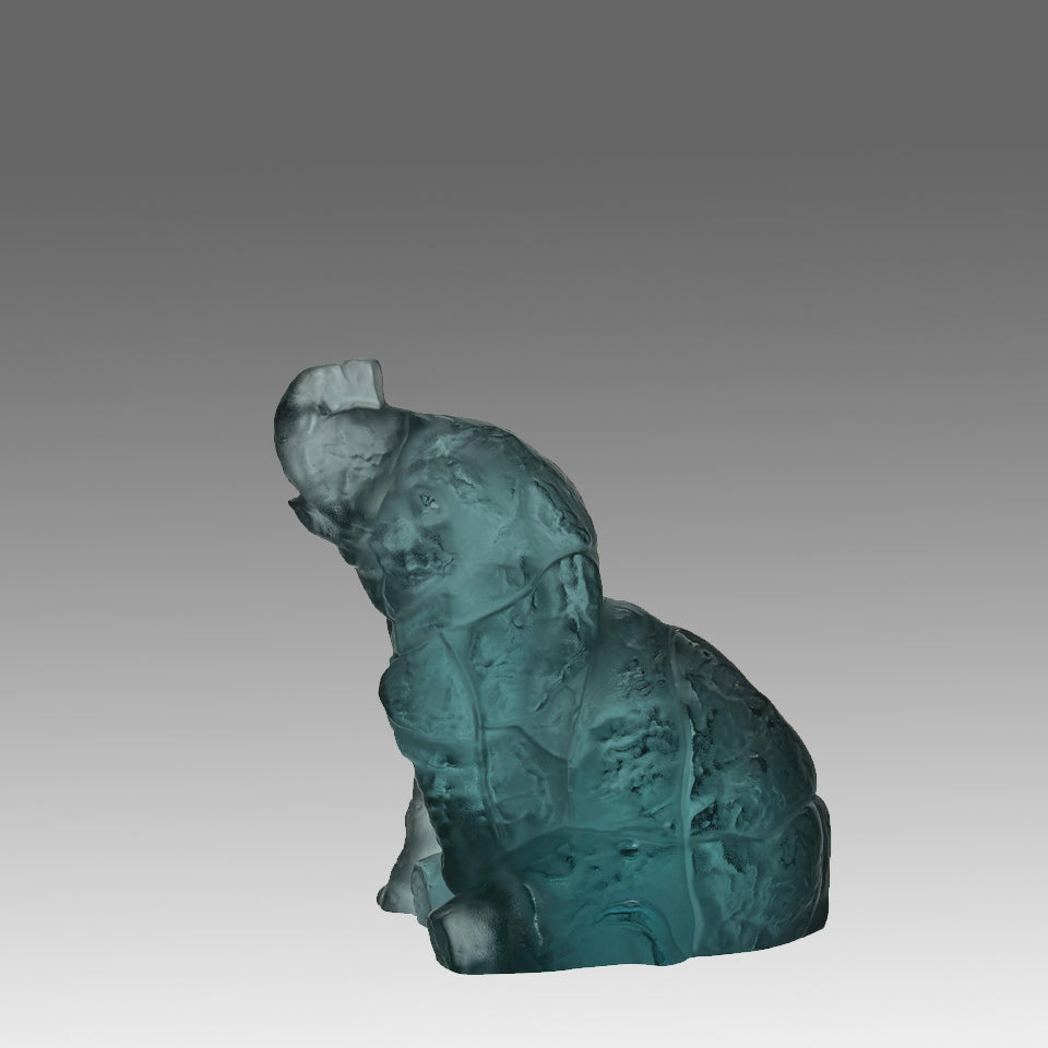 Lalique Elephant - Lalique Coloured Glass - Hickmet Fine Arts 