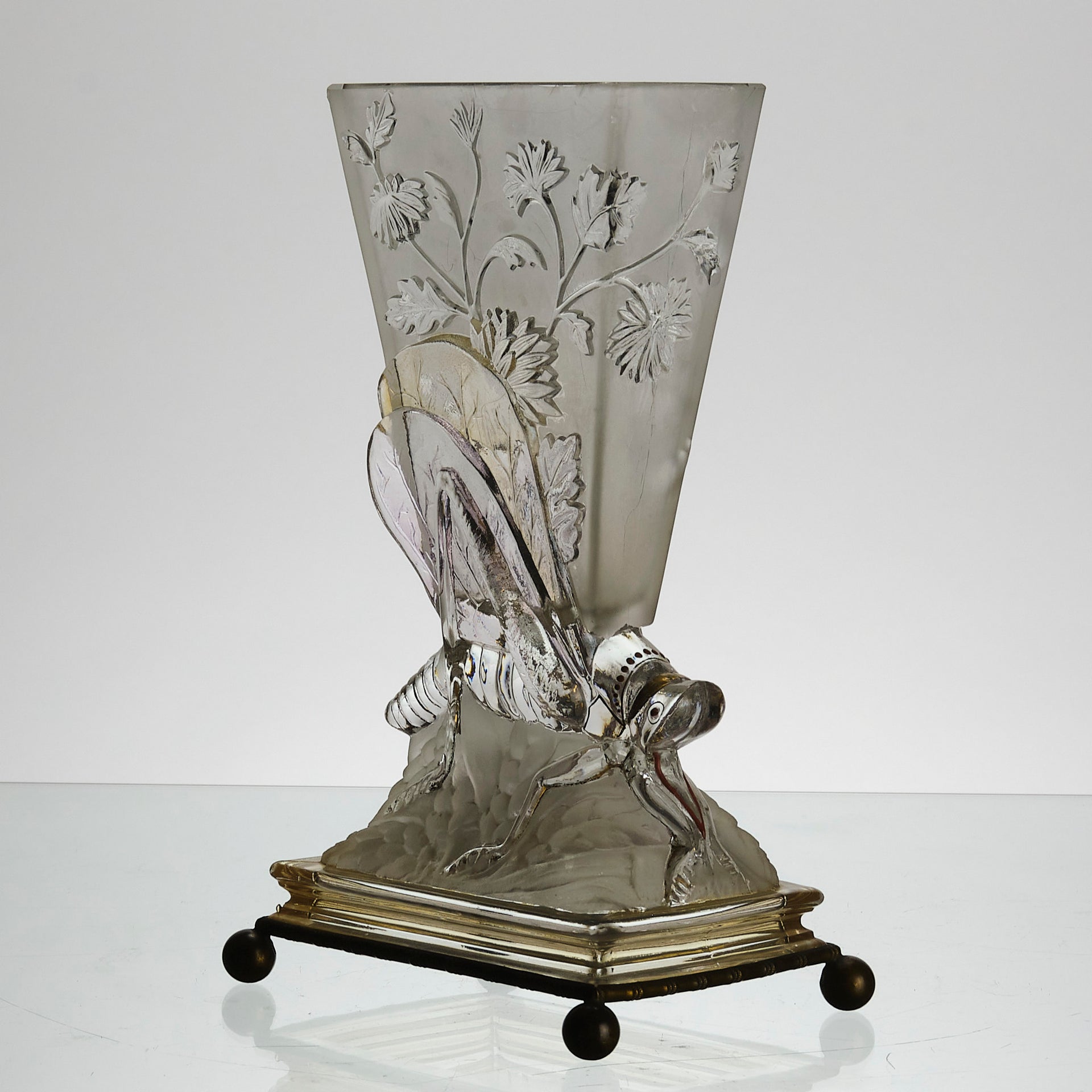 Baccarat Glass - Bacarrat Glass Dragonfly Vase - Hickmet Fine Arts