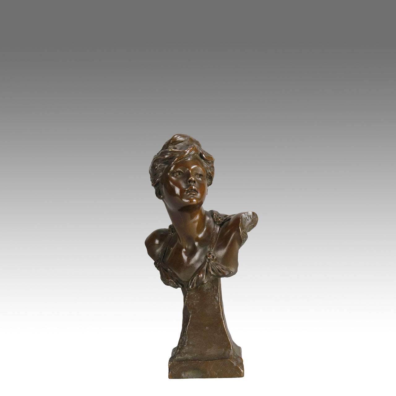 Ernest Barrias Bust - Art Nouveau Bronze - Hickmet Fine Arts