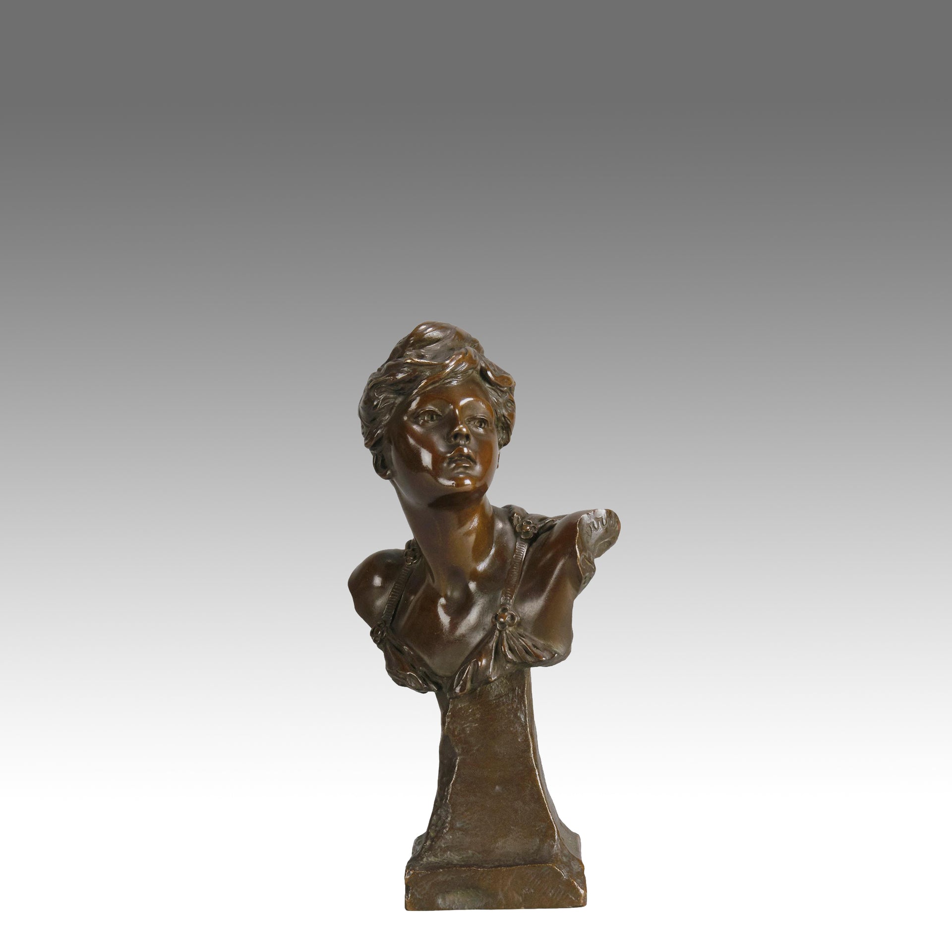 Ernest Barrias Bust - Art Nouveau Bronze - Hickmet Fine Arts