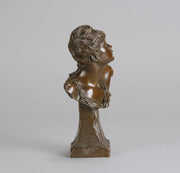 Ernest Barrias Bust - Art Nouveau Bronze - Hickmet Fine Arts