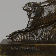 Andre Becquerel Hare - Animalier Bronze - Hickmet Fine Arts