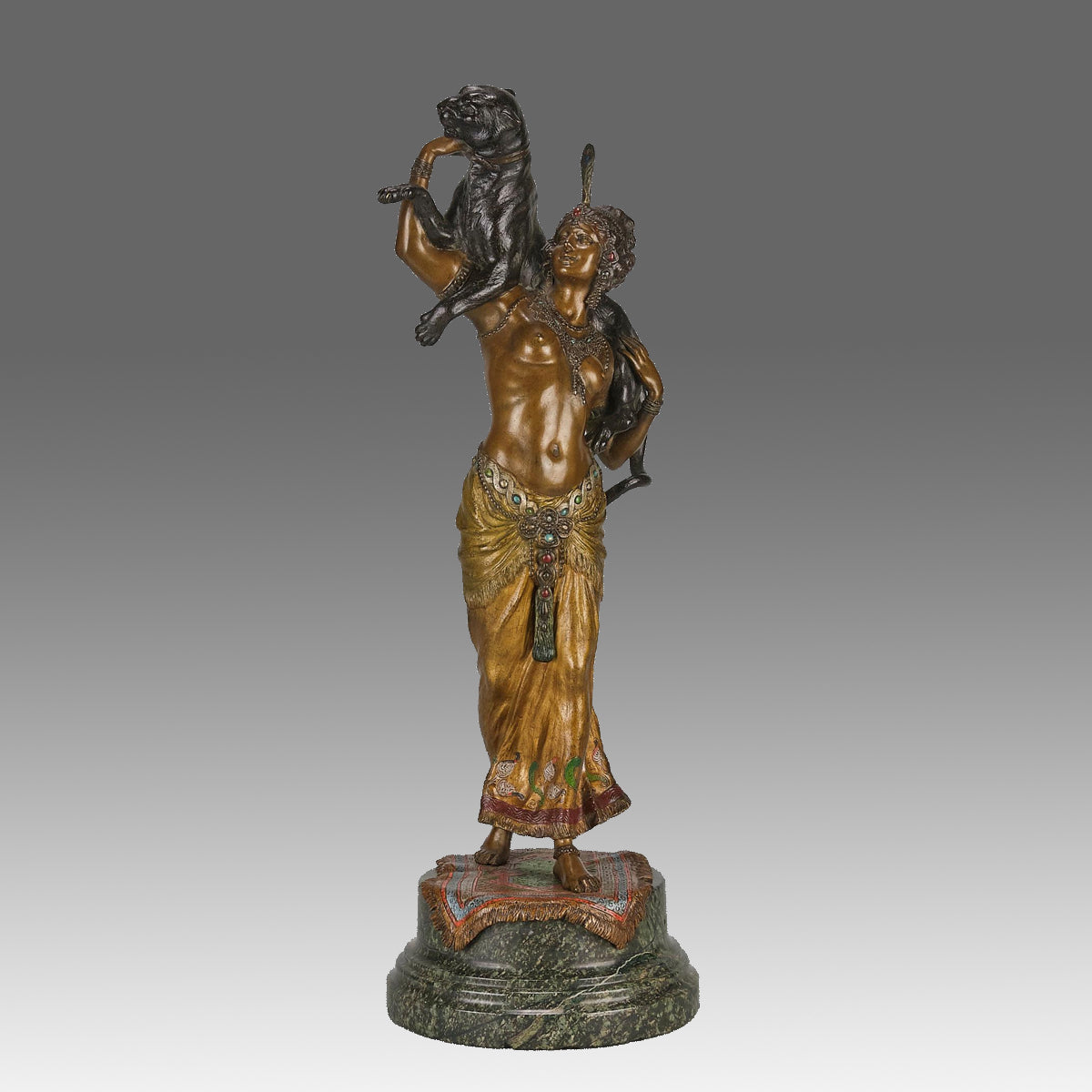 Bergman Harem Girl & Puma - Bergman Bronze - Hickmet Fine Arts