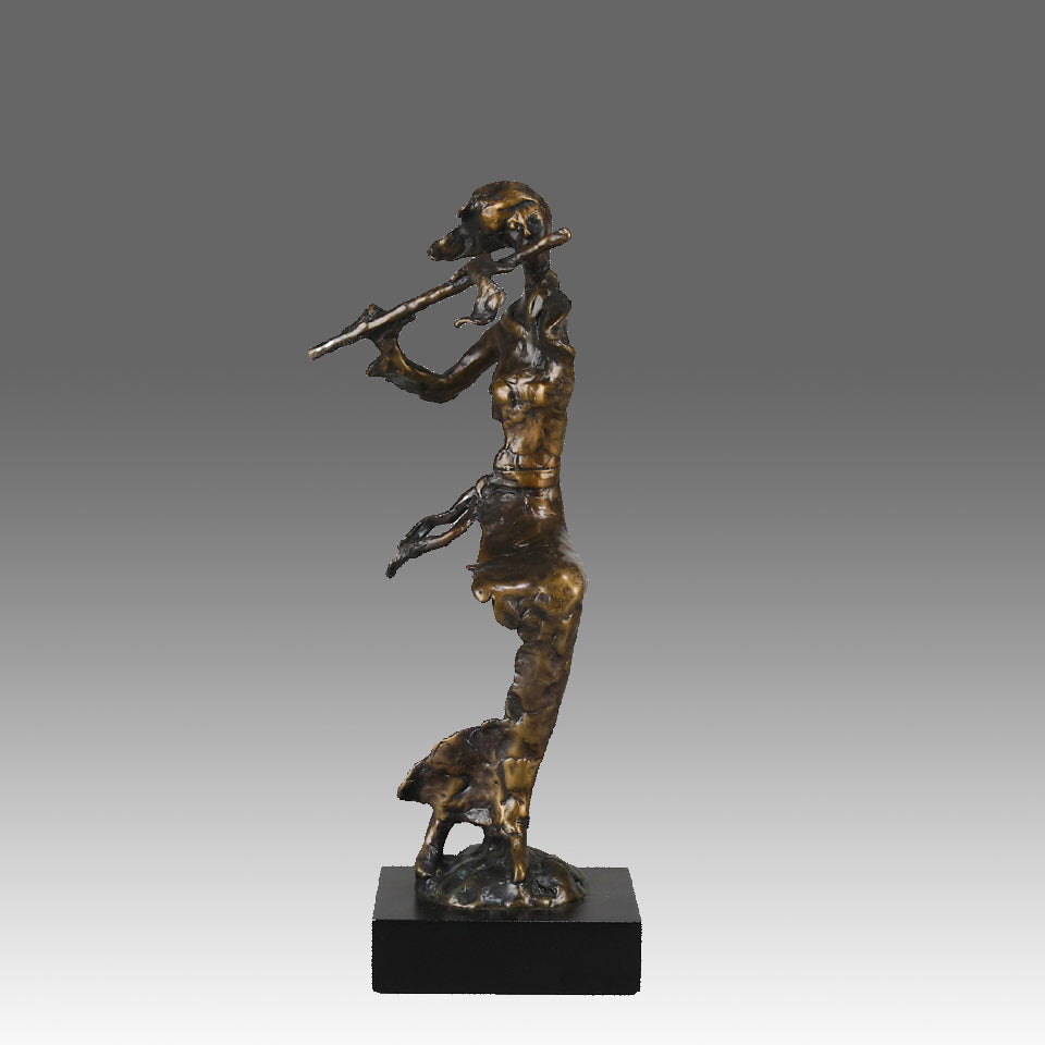 Flautist by Bernard Kim Bronze Sculptor - Hickmet Fine Arts 