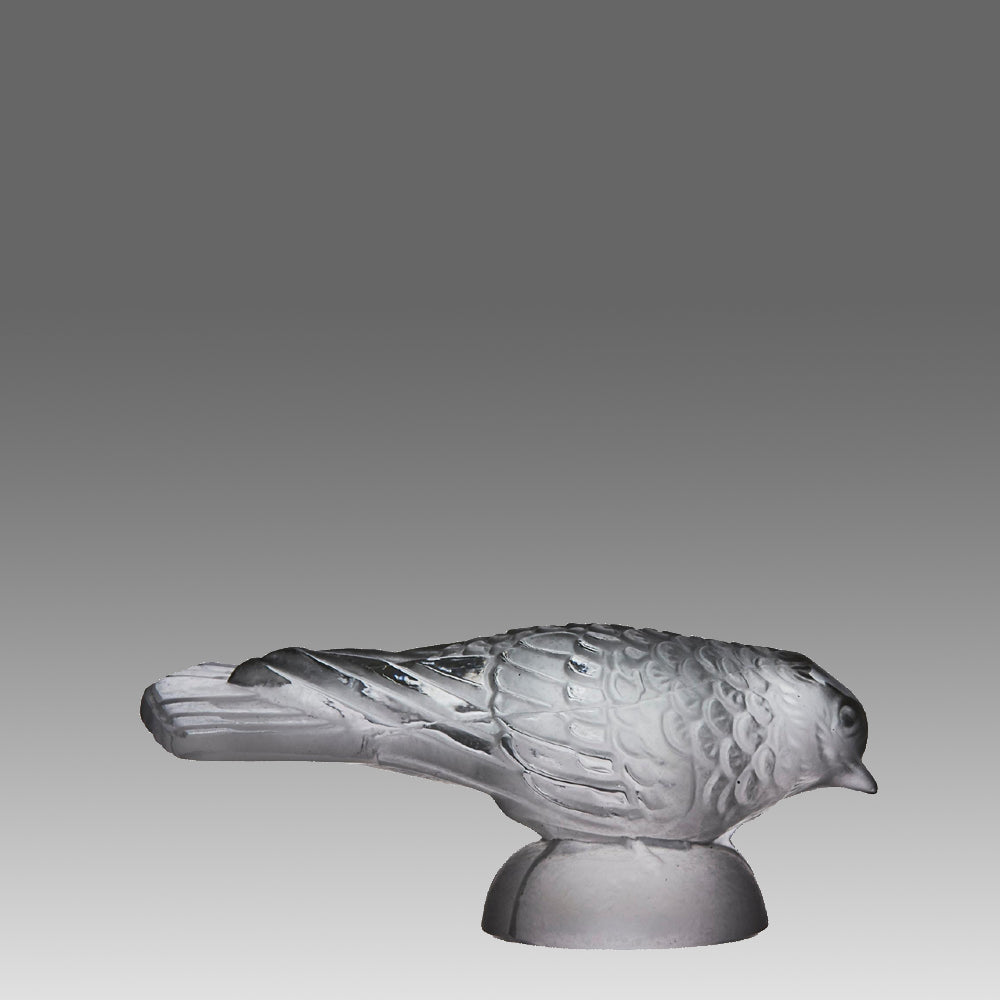 Bohemian Glass "Feeding Bird"