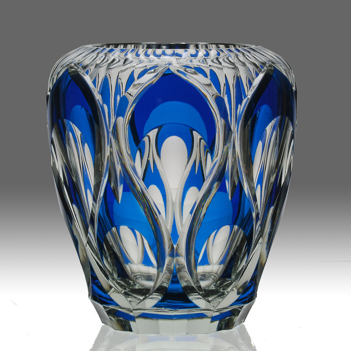 Val St Lambert - Art Deco Blue Vase