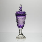 Bohemian Amethyst GLass Goblet with Lid
