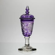 Bohemian Amethyst GLass Goblet with Lid