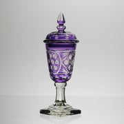 Bohemian Amethyst GLass Goblet with Lid