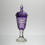 Bohemian Amethyst GLass Goblet with Lid