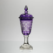 Bohemian Amethyst GLass Goblet with Lid