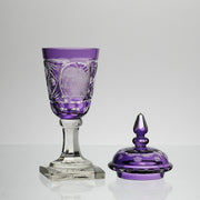 Bohemian Amethyst GLass Goblet with Lid