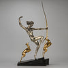 Marcel Bouraine Diana with Fawns - Art Deco Bronze - Hickmet Fine Arts