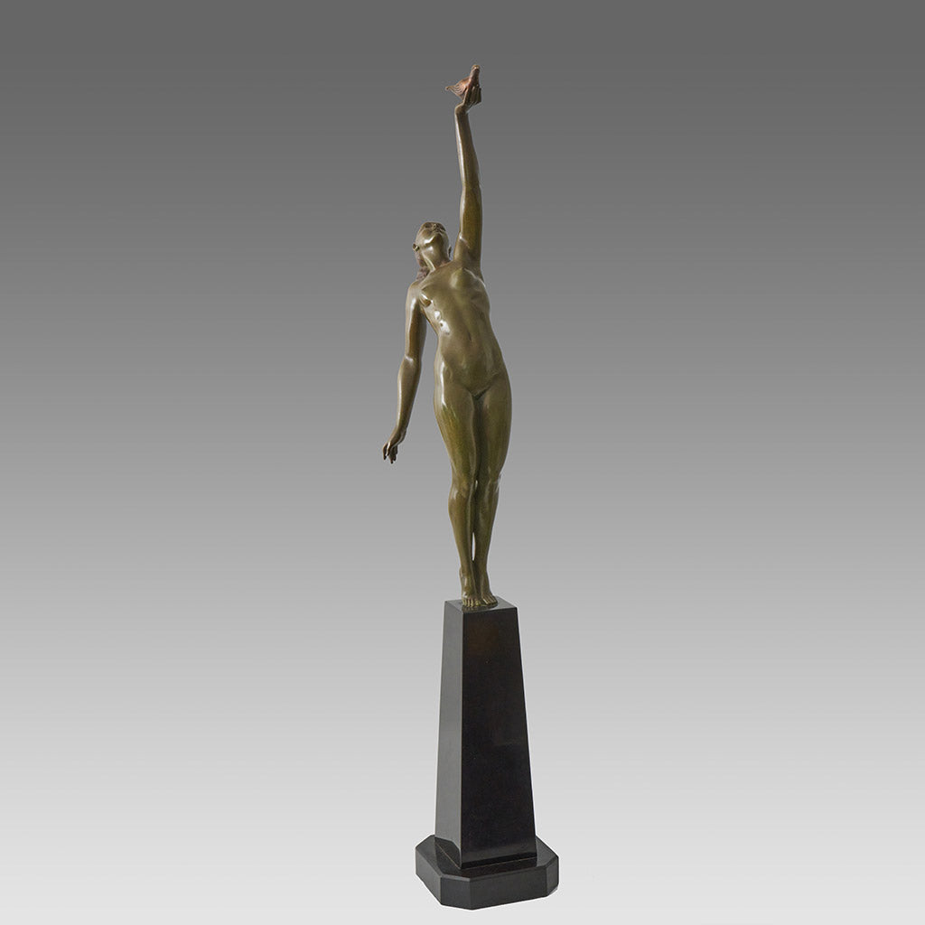 Messenger of Love - Faguays Bronze - Art Deco sculptures - Hickmet Fine Arts