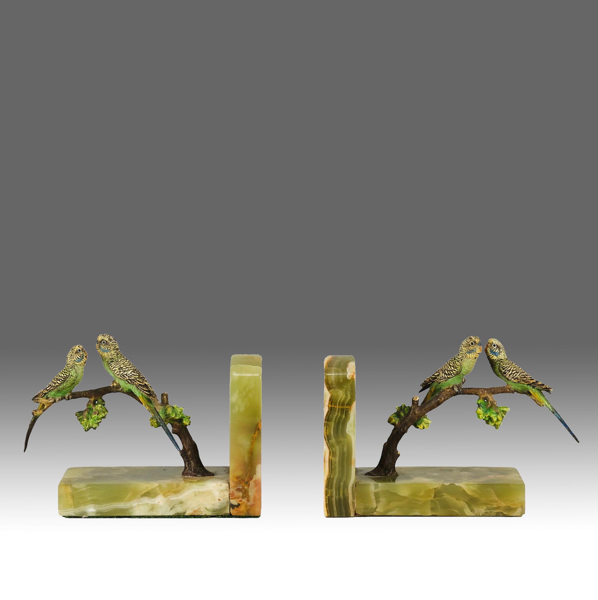 Vienna Bronze Bookends - Budgie Bookends - Hickmet Fine Arts 