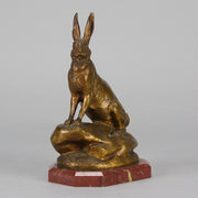 Clovis Masson Bronze Hare - Animaliers Bronze - Hickmet Fine Arts