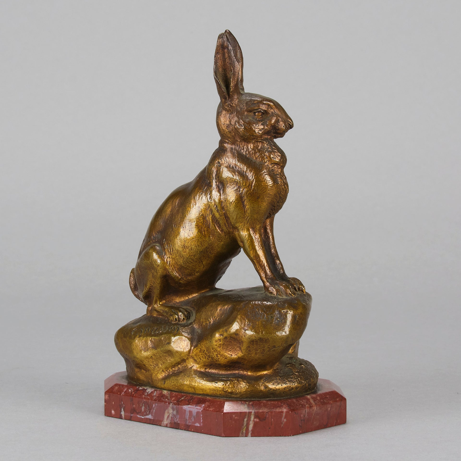 Clovis Masson Bronze Hare - Animaliers Bronze - Hickmet Fine Arts