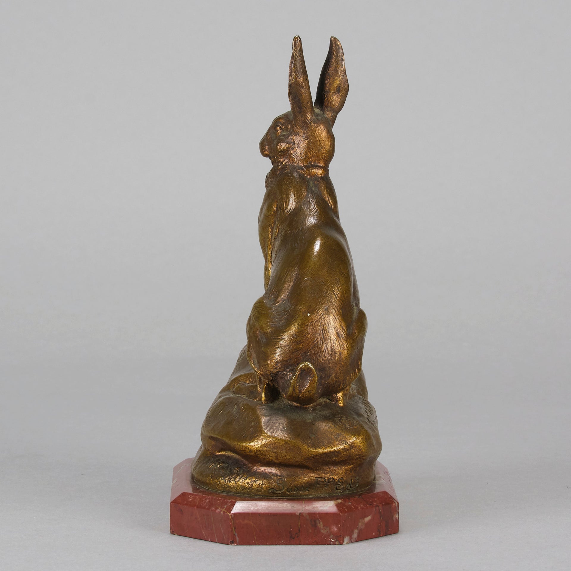 Clovis Masson Bronze Hare - Animaliers Bronze - Hickmet Fine Arts