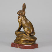 Clovis Masson Bronze Hare - Animaliers Bronze - Hickmet Fine Arts