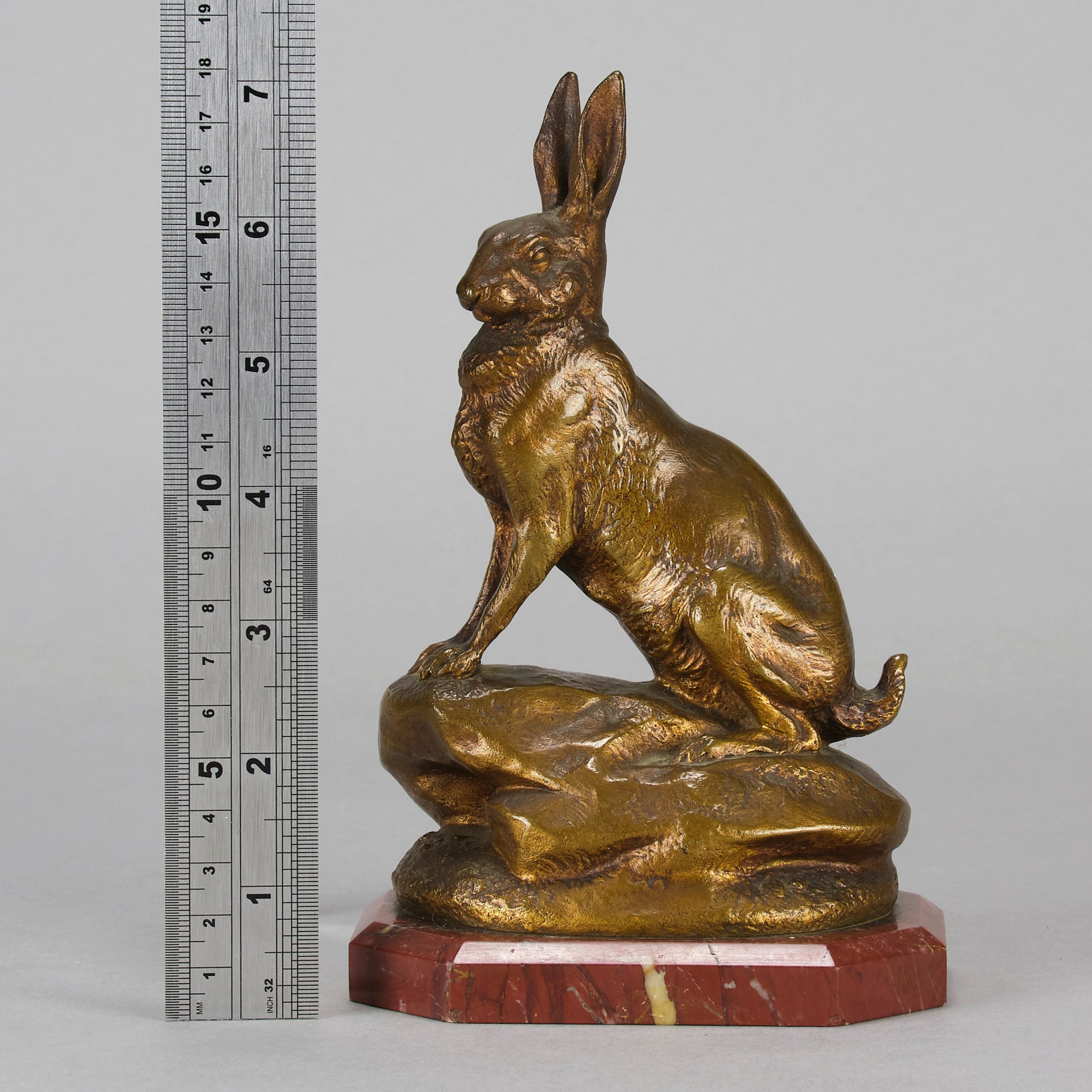 Clovis Masson Bronze Hare - Animaliers Bronze - Hickmet Fine Arts
