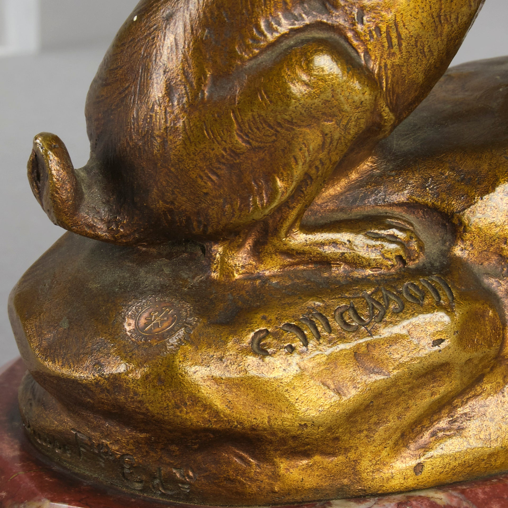 Clovis Masson Bronze Hare - Animaliers Bronze - Hickmet Fine Arts