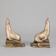 Pair of Sea Lion Bookends by C Omin