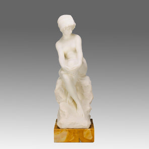 Carlo Pittaluga Marble - Art Nouveau Figure - Hickmet Fine Arts 