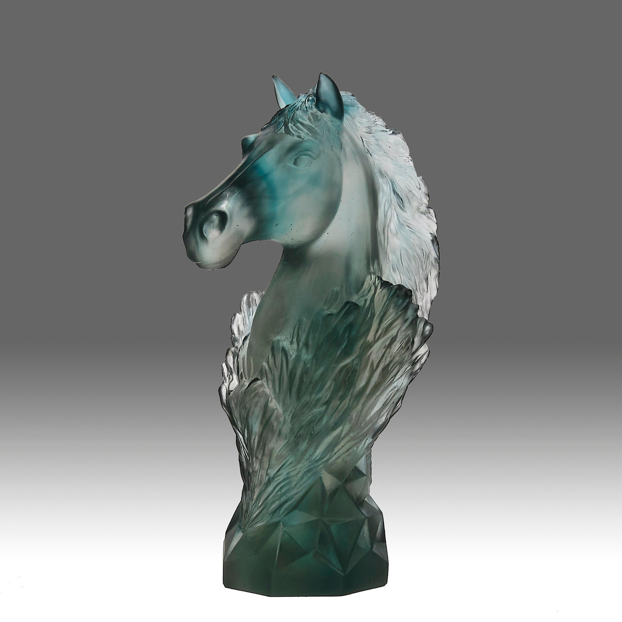 Daum Cavalcade Horse Head Chess Piece in pate de verre