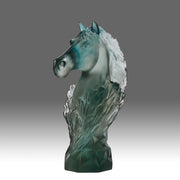 Daum Cavalcade Horse Head Chess Piece in pate de verre
