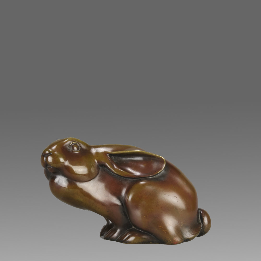 Danish Bronze - Peering Rabbit - Hickmet Fine Arts