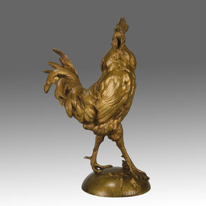 "Cockerel" by Paul Comolera - Animalier Bronze - Hickmet Fine Arts