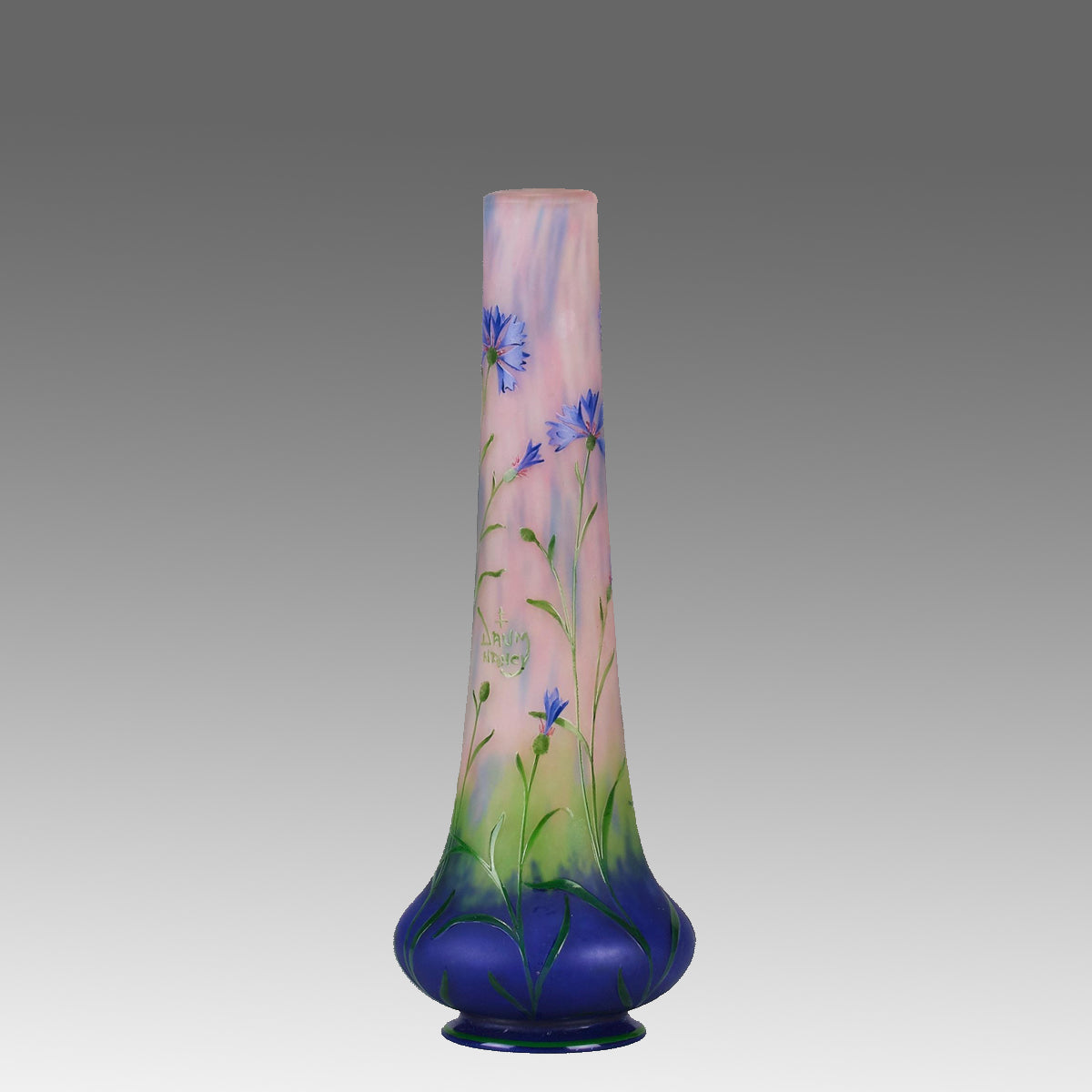 Daum Cornflower Vase - Art Nouveau Glass - Hickmet Fine Arts