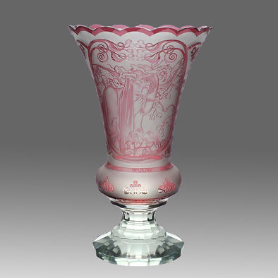 Czech Glass Mucha Vase