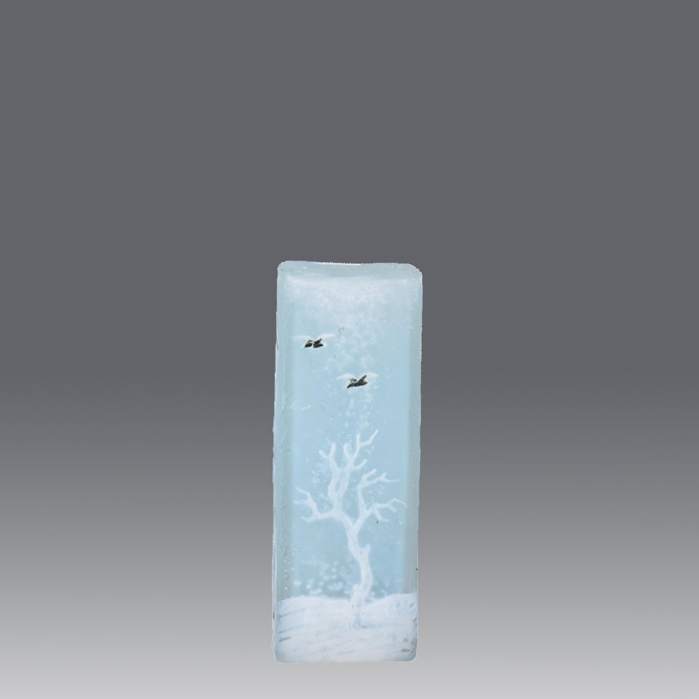 Daum Vase Winter Blackbirds - Art Nouveau Cameo Vase Hickmet Fine Arts