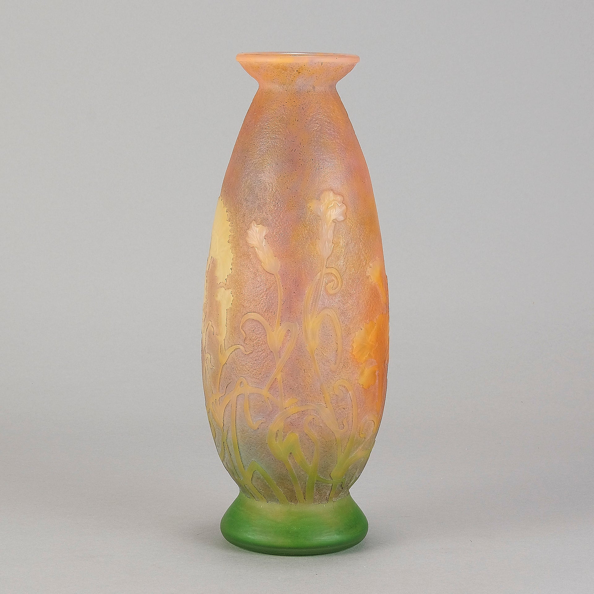 "Cameo Floral Vase" by Daum Frères - Hickmet Fine Arts