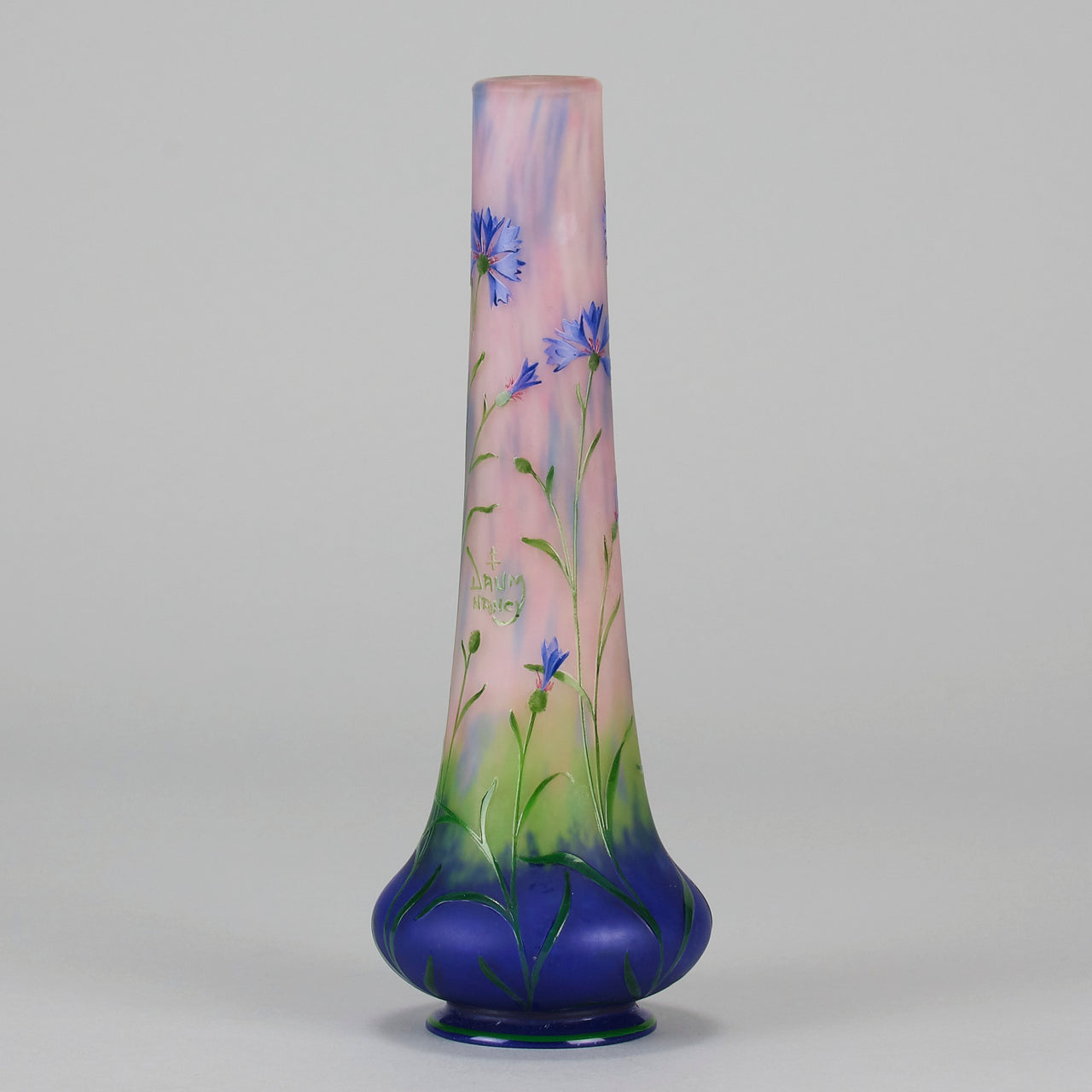 Daum Cornflower Vase - Art Nouveau Glass - Hickmet Fine Arts